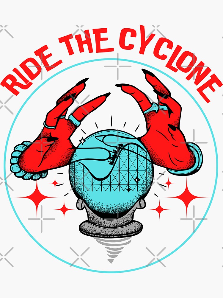 "Ride the Cyclone" Sticker for Sale by Thunderpawsed Redbubble