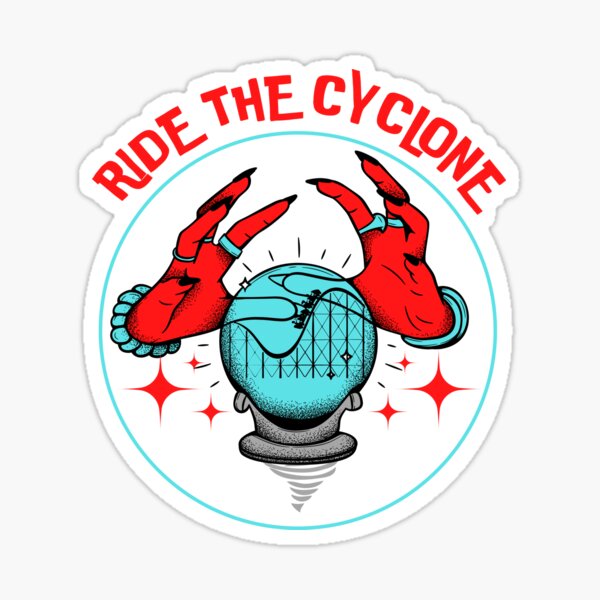 "Ride the Cyclone" Sticker for Sale by Thunderpawsed Redbubble