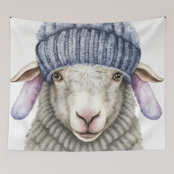 Item preview, Sheep in winter hat designed and sold by BexStix.