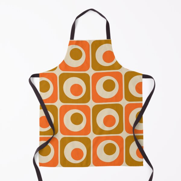 Item preview, 70s Retro Vintage Style Geometric Pattern Orange and Gold designed and sold by tonymagnerart.