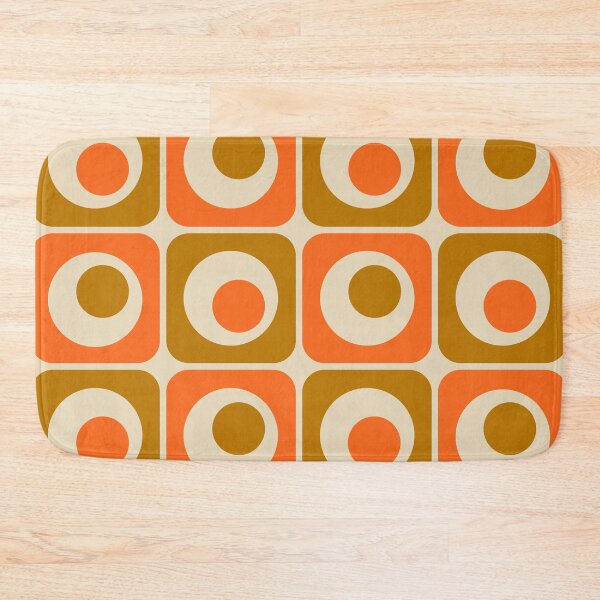Item preview, 70s Retro Vintage Style Geometric Pattern Orange and Gold designed and sold by tonymagnerart.