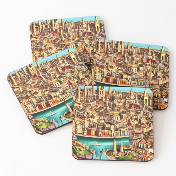 Item preview, Medieval Harbor City designed and sold by IlluminatedPage.