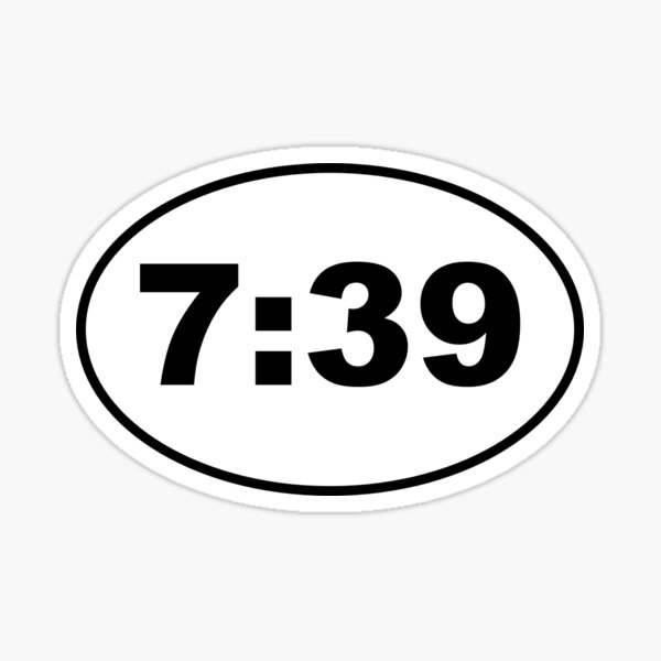 7:39 Digital Clock Sticker Sticker