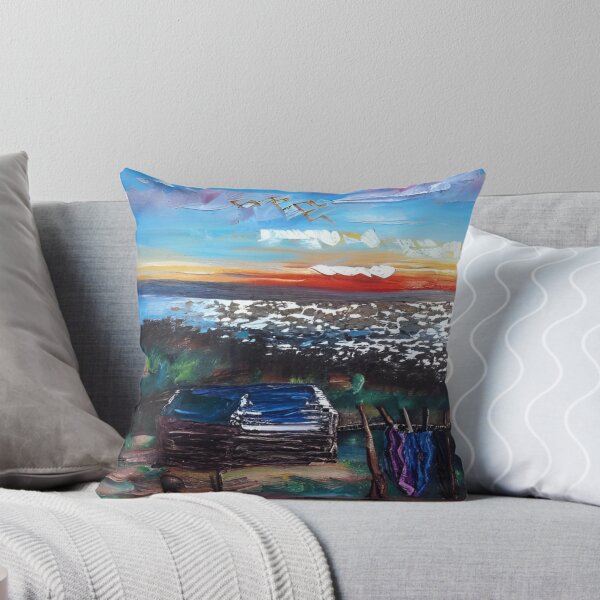 Item preview, Cute Village by the Ocean Sunset Print designed and sold by artsyhands254.