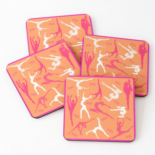 Item preview, Peach State Gym Pattern with Orange and Hot Pink for those students and teachers who Love Gymnastics design designed and sold by tranquilbeach.