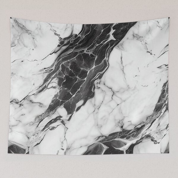 Item preview, White with Black Elegant Marble Pattern designed and sold by MythicPrompts.