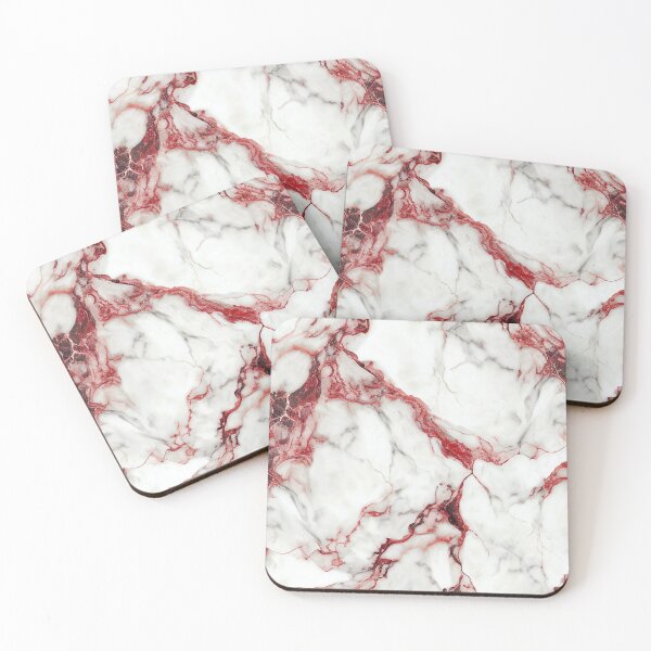Item preview, White with Red Elegant Marble Pattern designed and sold by MythicPrompts.