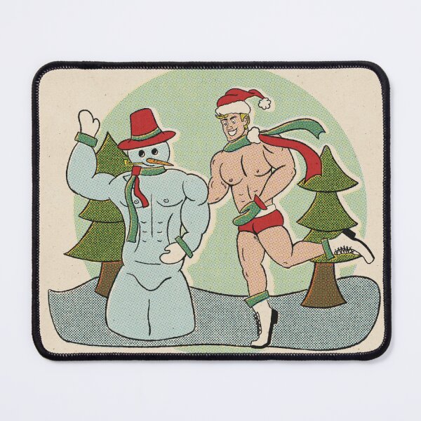 Item preview, Cute and Funny Buff Christmas Snowman Pin-Up  designed and sold by AtomicBuck.