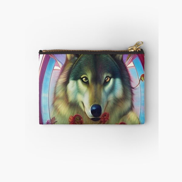 Item preview, Enchanting imaginative art deco flower wolf by Ziola Rosa cool wolf  designed and sold by ZiolaRosa.