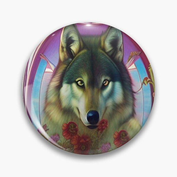 Item preview, Enchanting imaginative art deco flower wolf by Ziola Rosa cool wolf  designed and sold by ZiolaRosa.