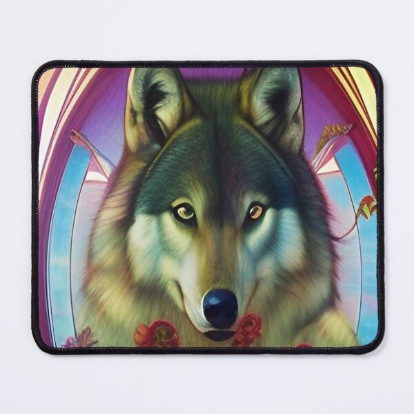Item preview, Enchanting imaginative art deco flower wolf by Ziola Rosa cool wolf  designed and sold by ZiolaRosa.