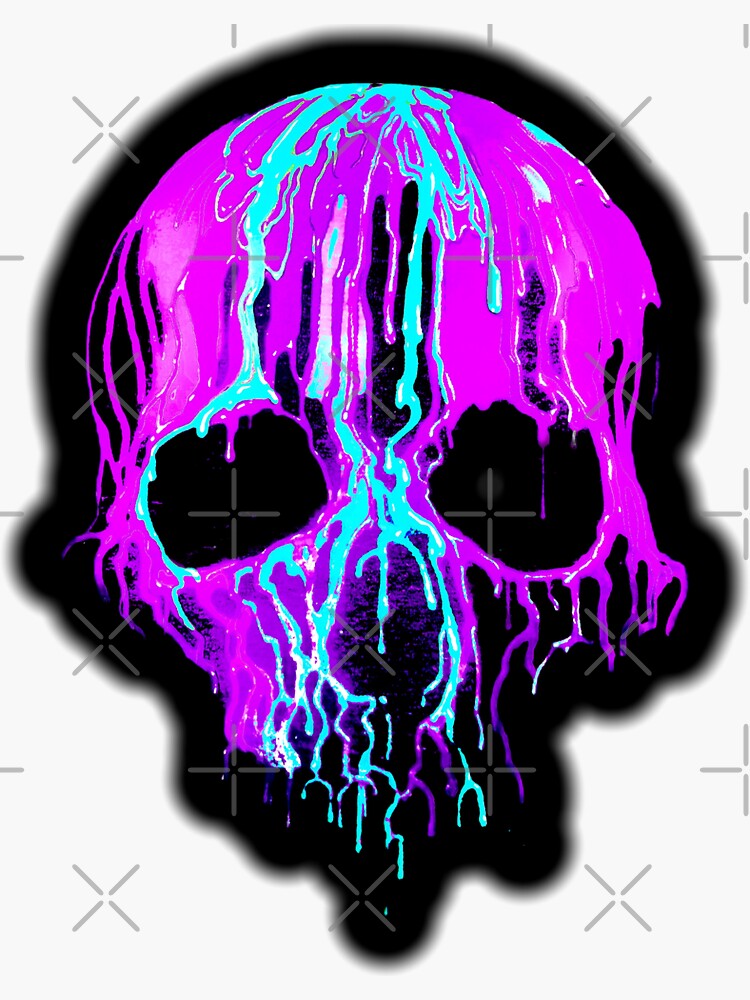 Pink and Blue Skulls Vinyl