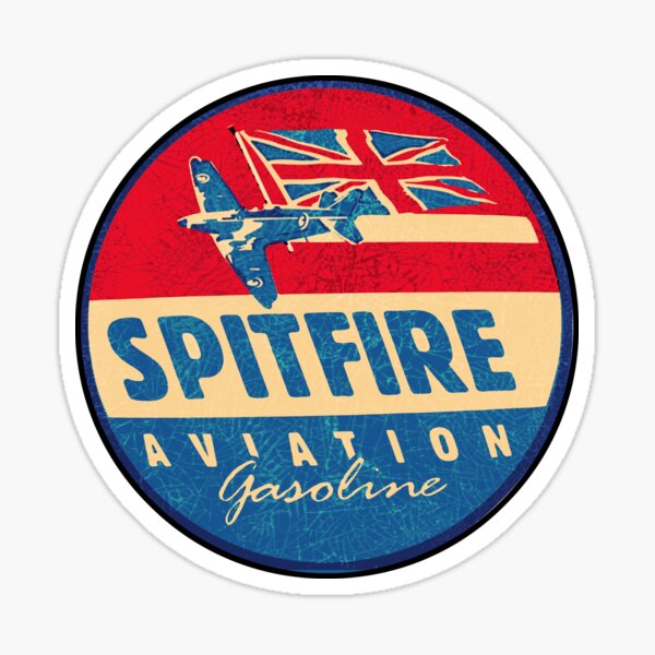 Spitfire Aviation Gasoline Sticker