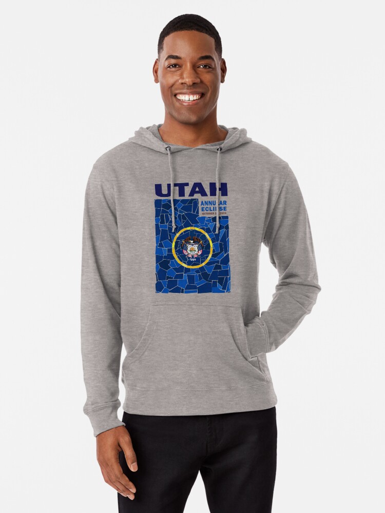 Thumbnail 1 of 5, Lightweight Hoodie, Utah Annular Eclipse 2023 designed and sold by Eclipse2024.