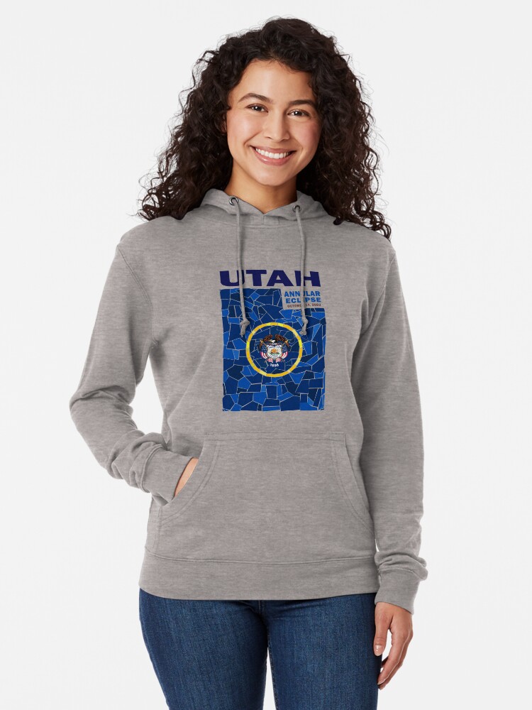 Thumbnail 2 of 5, Lightweight Hoodie, Utah Annular Eclipse 2023 designed and sold by Eclipse2024.