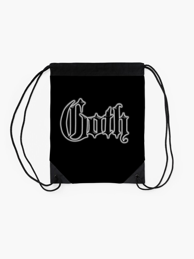Alternate view of Goth. Gothic, on Black, The Goth subculture. Drawstring Bag