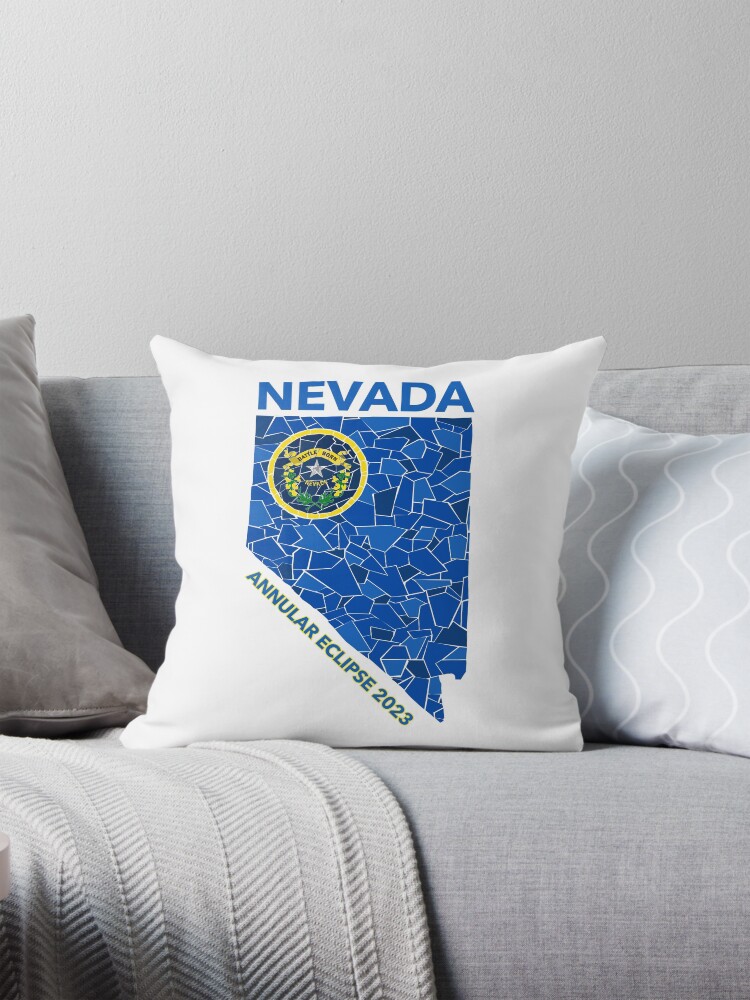 Thumbnail 1 of 4, Pillow, Nevada Annular Eclipse 2023 designed and sold by Eclipse2024.