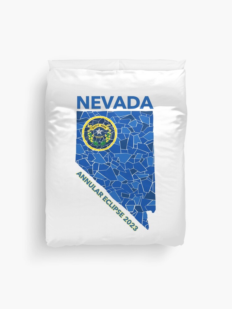 Thumbnail 1 of 2, Duvet Cover, Nevada Annular Eclipse 2023 designed and sold by Eclipse2024.