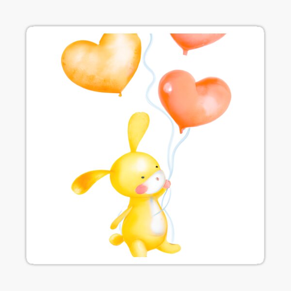 Item preview, Cute bunny with balloons designed and sold by WaveDance.