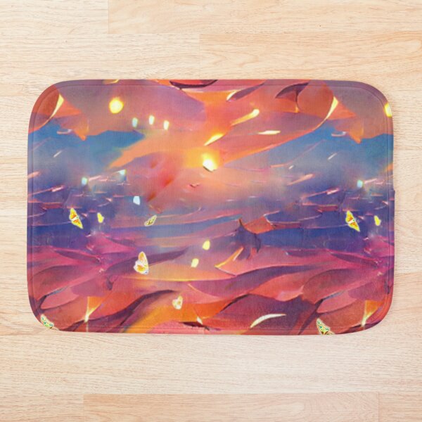 Item preview, mariposas brillantes, luciérnagas, en el cielo del atardecer, arte abstracto, estado de ánimo, optimismo, naturaleza, rosa designed and sold by Maria Mihailova.