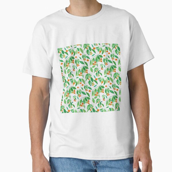 Lime Green&Orange Leaves and Vines Classic T-Shirt