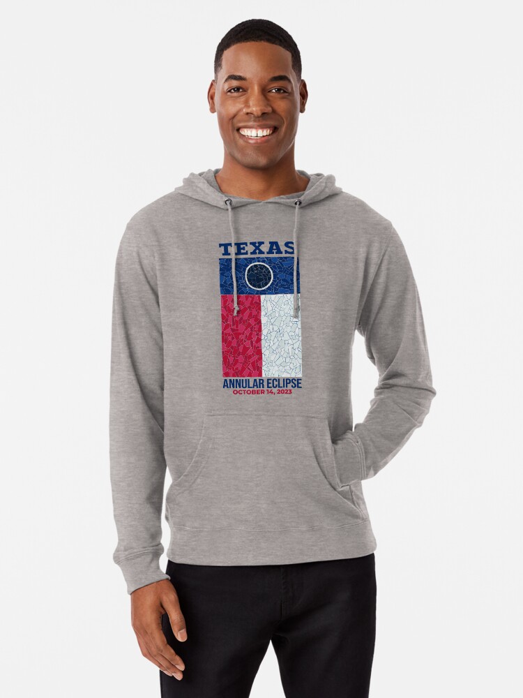 Thumbnail 1 of 5, Lightweight Hoodie, Texas Annular Eclipse 2023 designed and sold by Eclipse2024.