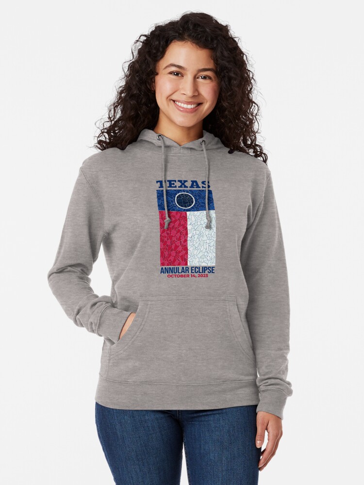 Thumbnail 2 of 5, Lightweight Hoodie, Texas Annular Eclipse 2023 designed and sold by Eclipse2024.