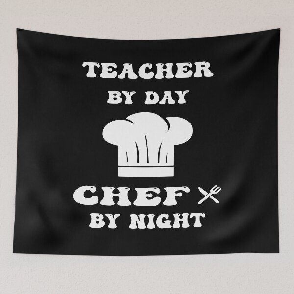 Item preview, teacher by day and chef by night funny and cool saying designed and sold by Ach B.