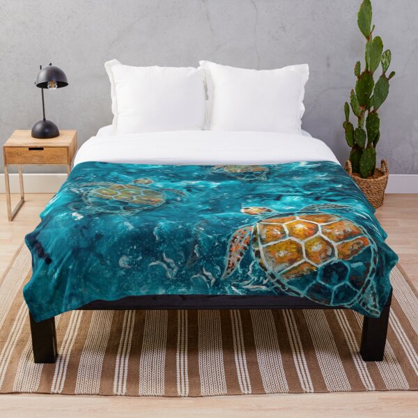 Item preview, Swimming Turtles in Aqua Seas designed and sold by Nicola Morgan.