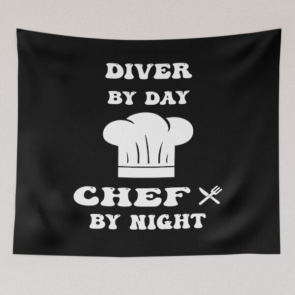 Item preview, diver by day and chef by night funny and cool saying designed and sold by Ach B.