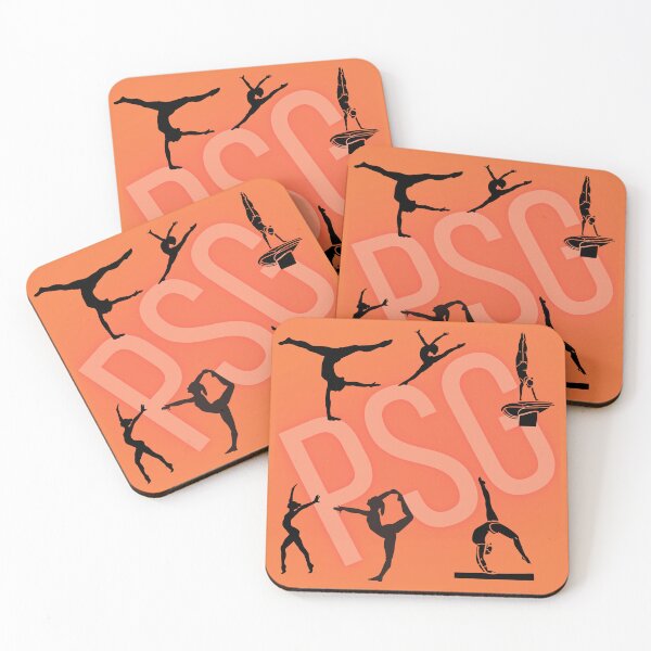 Item preview, LOGO Peach State Gym Pattern with Orange and Hot Pink for those students and teachers who Love Gymnastics design designed and sold by tranquilbeach.