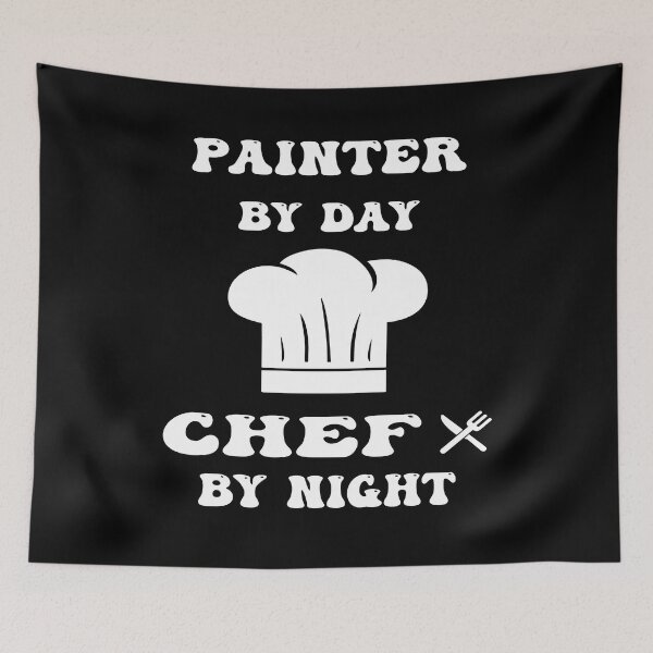 Item preview, painter by day and chef by night funny and cool saying designed and sold by Ach B.