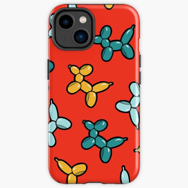 Balloon Animal Dogs Pattern in Red Iphone Case