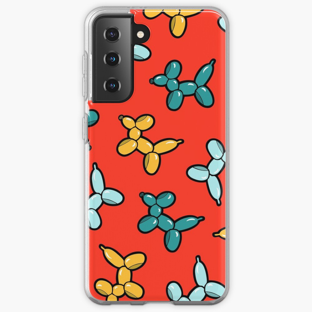 Balloon Animal Dogs Pattern in Red Case & Skin for Samsung Galaxy