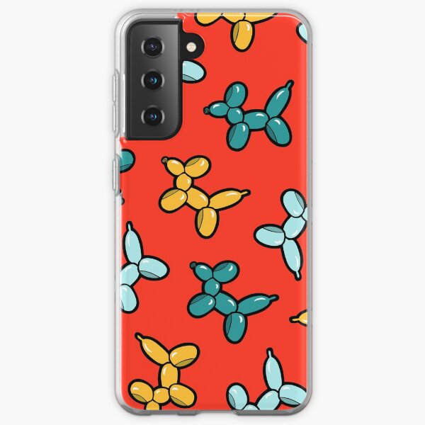 Balloon Animal Dogs Pattern in Red Samsung Galaxy Soft Case