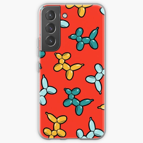 Balloon Animal Dogs Pattern in Red Samsung Galaxy Soft Case