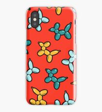 Balloon Animal Dogs Pattern in Red iPhone Case