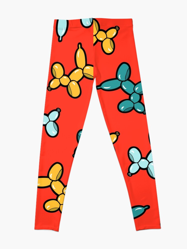 Alternate view of Balloon Animal Dogs Pattern in Red Leggings