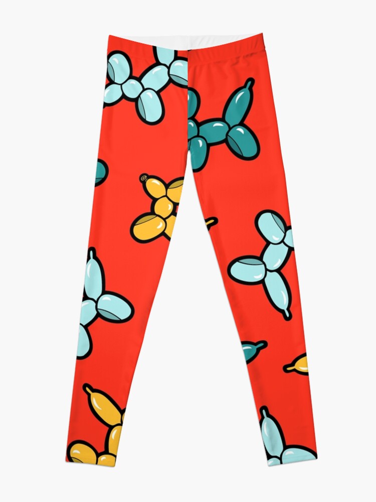 Alternate view of Balloon Animal Dogs Pattern in Red Leggings