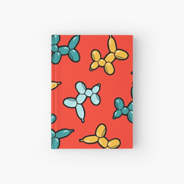 Balloon Animal Dogs Pattern in Red Hardcover Journal
