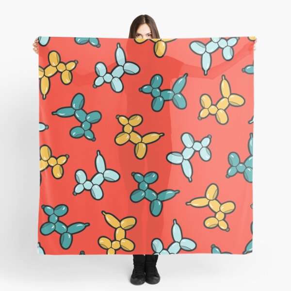 Balloon Animal Dogs Pattern in Red Scarf