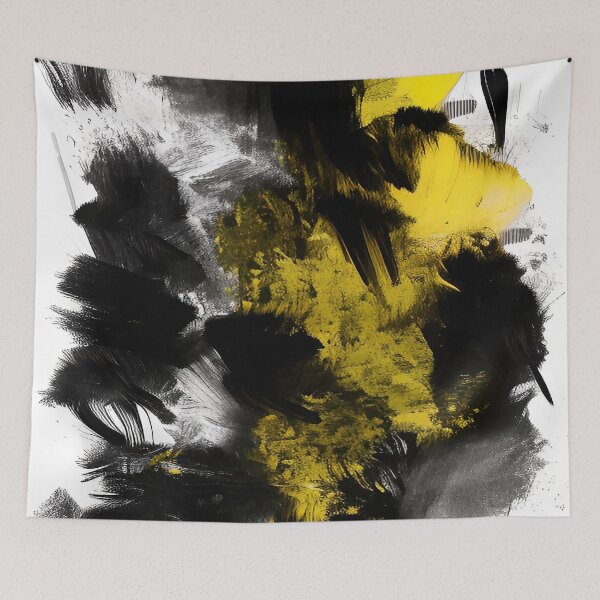 Item preview, Yellow and Black Design Abstract Textile Designs designed and sold by deniselynnimage.