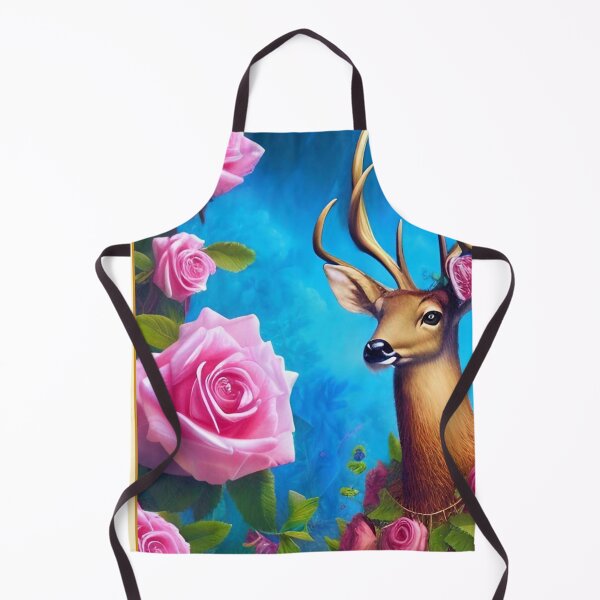Item preview, Pretty enchanting imaginative and dreamy painting of a deer and roses designed and sold by ZiolaRosa.