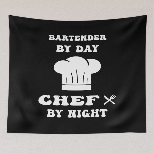 Item preview, bartender by day and chef by night funny and cool saying designed and sold by Ach B.