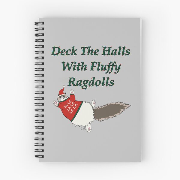Item preview, Christmas Ragdoll Cat Design - Deck the Halls with Fluffy Ragdolls - Christmas Cat Silver Background designed and sold by EcoElsa.