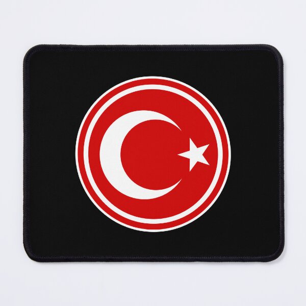 Item preview, Turkish flag round designed and sold by emeksedesign.