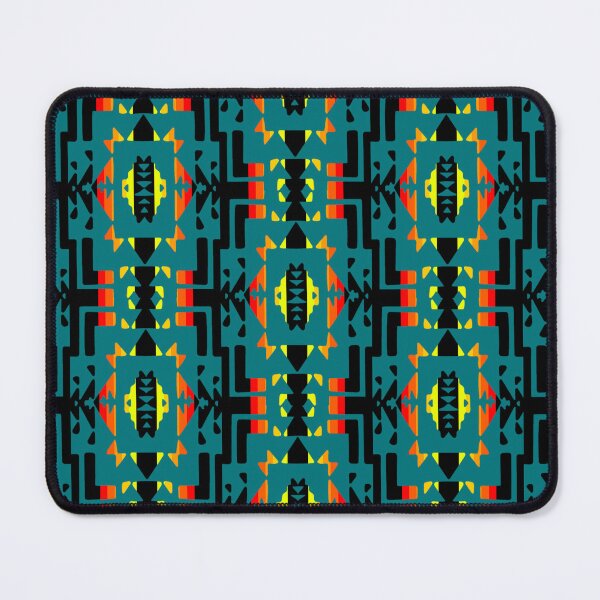 Item preview, Teal / Fire Color / Black Native Blanket Print  designed and sold by JMWCD.