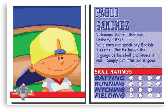 Pablo Sanchez Backyard Baseball Stat Card Canvas Print By Slice