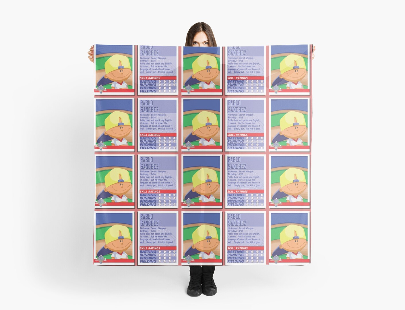 Pablo Sanchez Backyard Baseball Stat Card Scarves By Slice Of