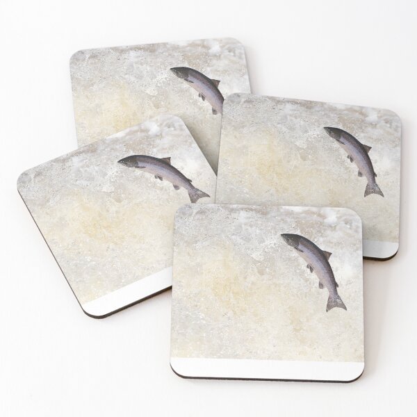 Item preview, Large salmon leapin on waterfall designed and sold by chanonry.